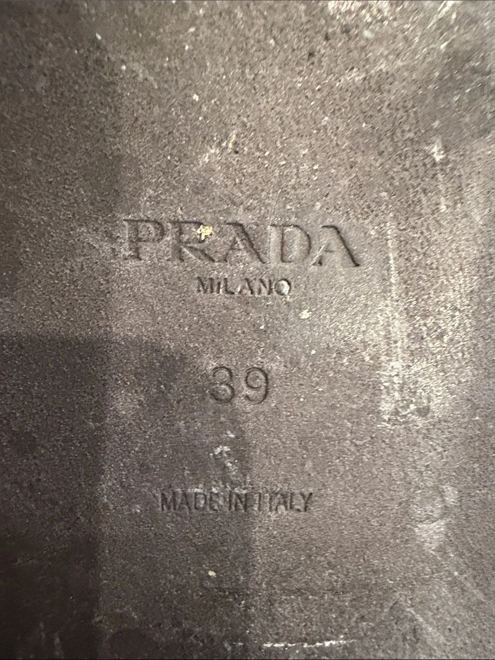 Prada Black Leather Slide Sandals with Gold Triangle Logo - Picture 5 of 5